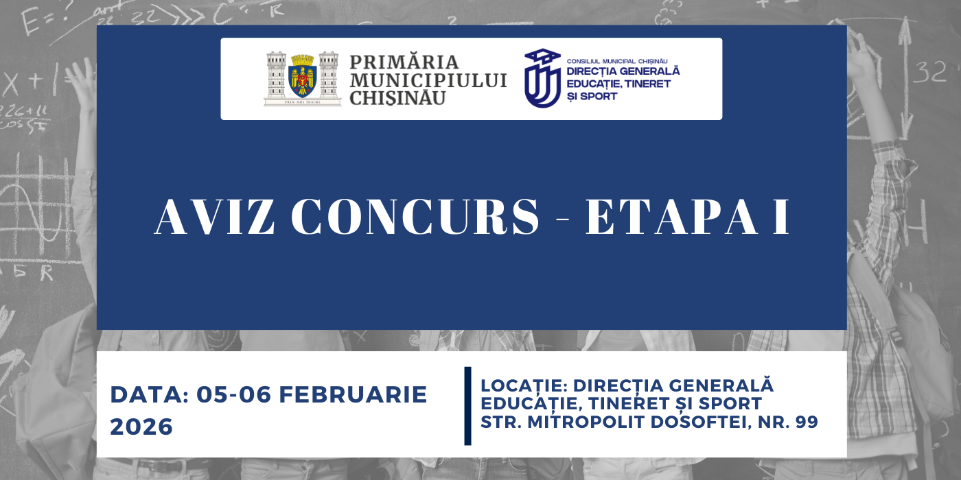 AVIZ CONCURS - ETAPA I (04-05 februarie 2026 )