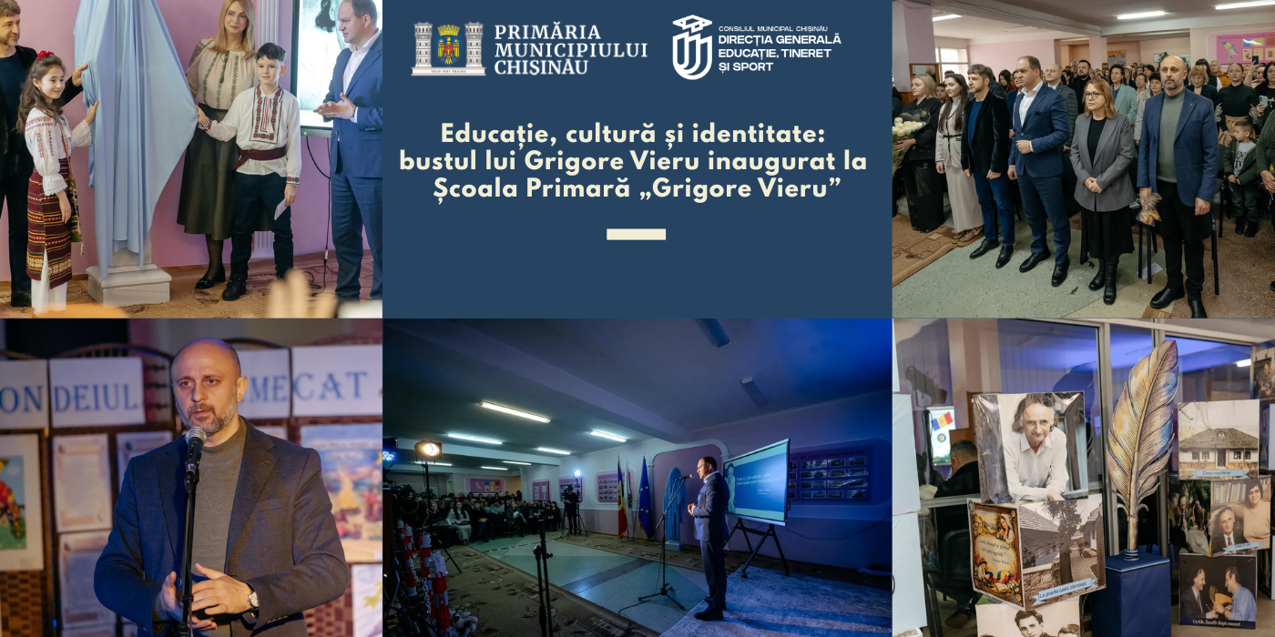 Educație, cultură și identitate: bustul lui Grigore Vieru inaugurat la Școala Primară „Grigore Vieru”