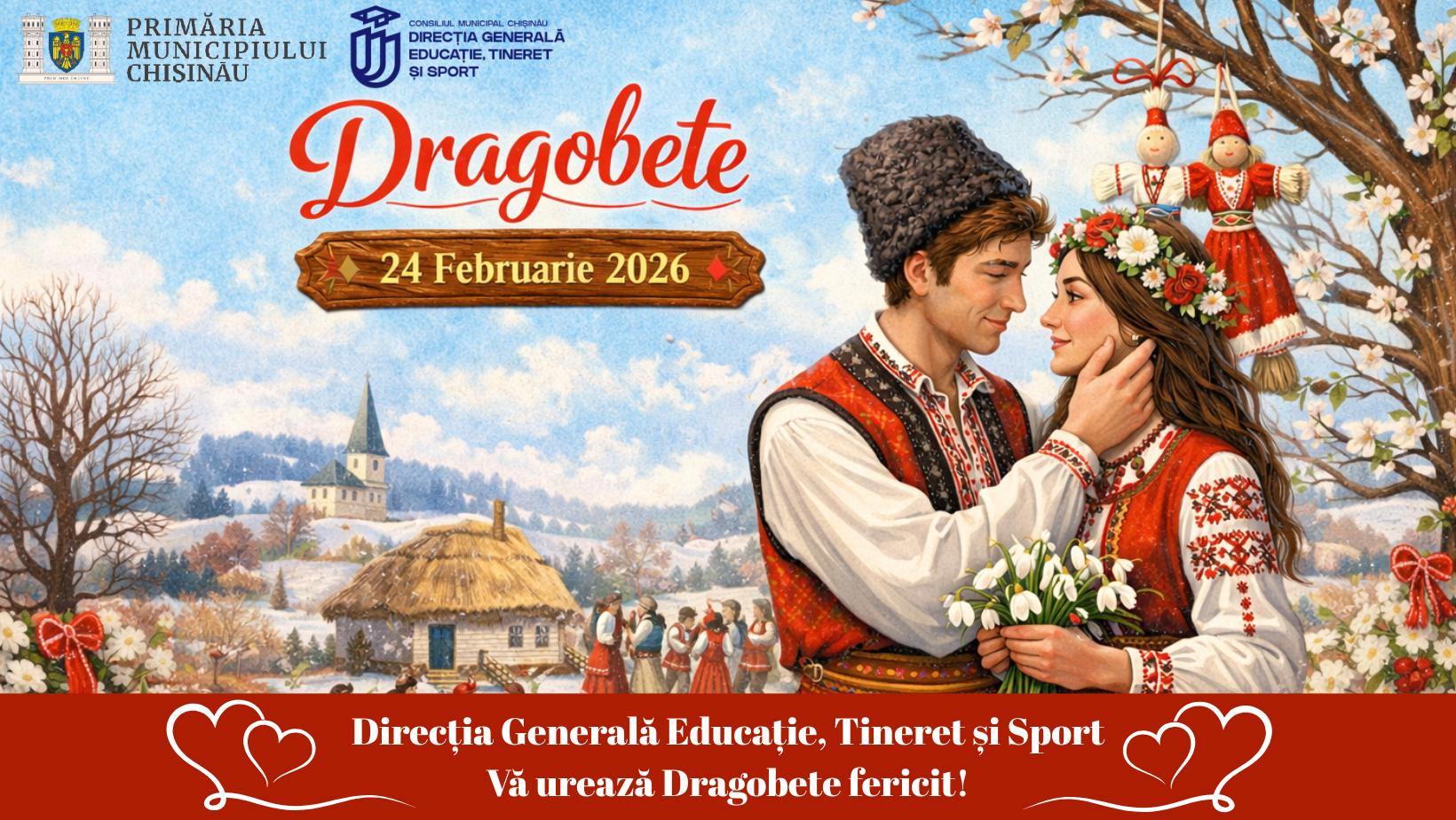 Felicitare cu prilejul Dragobetelui – 24 februarie