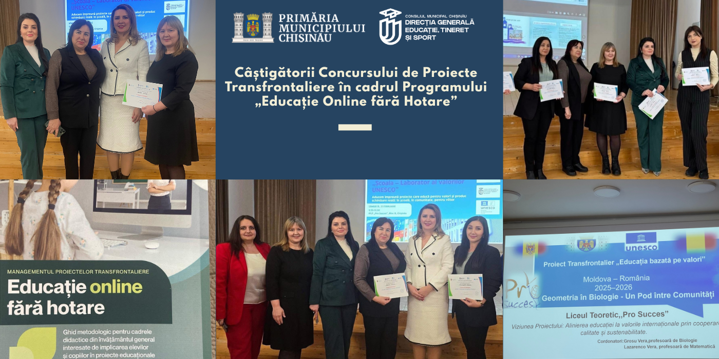 Câștigătorii Concursului de Proiecte Transfrontaliere în cadrul Programului „Educație Online fără Hotare”