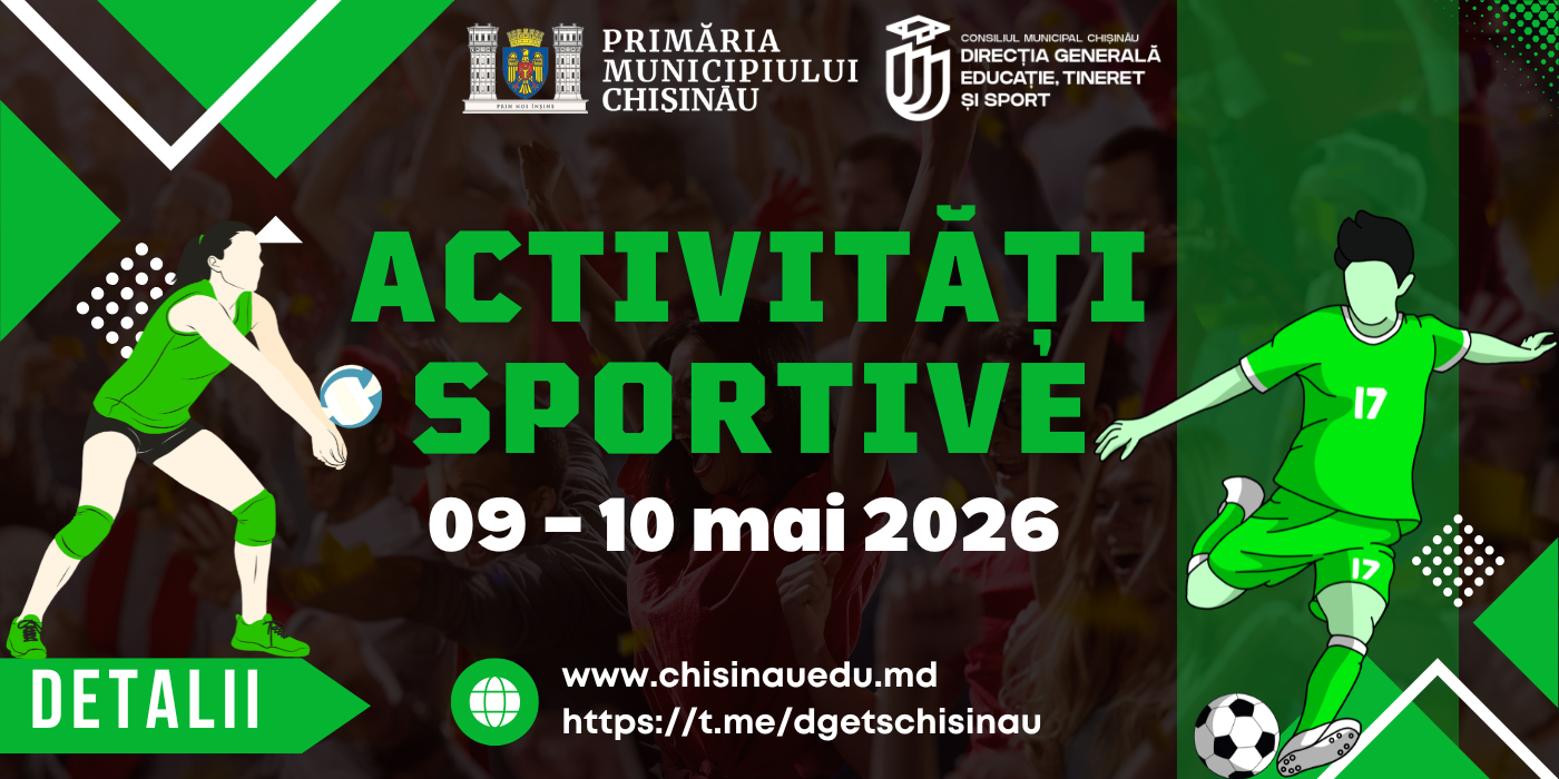 WEEKEND SPORTIV ÎN MUNICIPIUL CHIȘINĂU ( 09 – 10 mai 2026 )