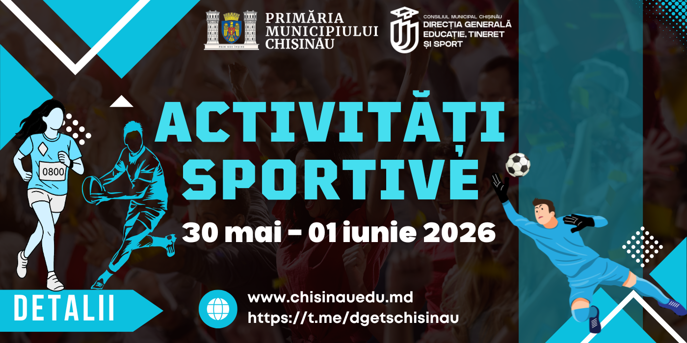 WEEKEND SPORTIV ÎN MUNICIPIUL CHIȘINĂU ( 30 mai – 01 iunie 2026 )