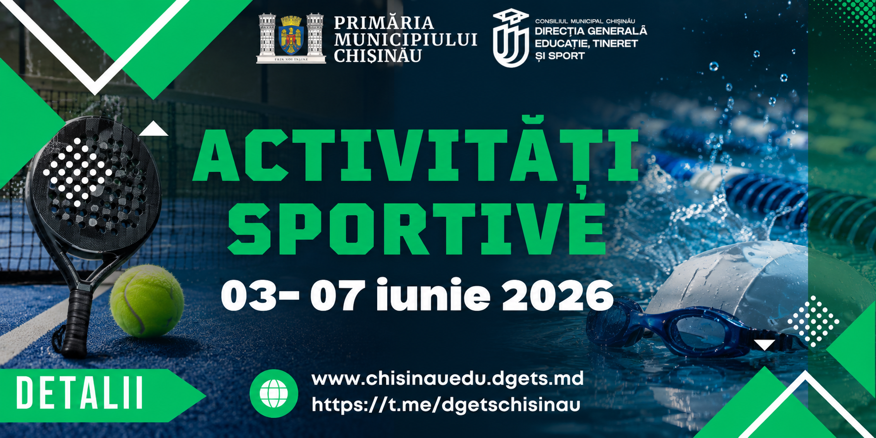WEEKEND SPORTIV ÎN MUNICIPIUL CHIȘINĂU ( 03 – 07 iunie 2026 )