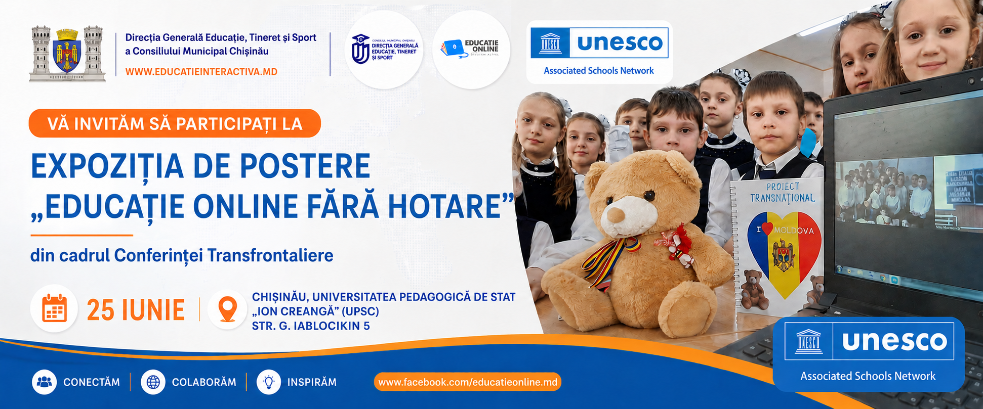 VĂ INVITĂM SĂ PARTICIPAȚI LA EXPOZIȚIA DE POSTERE „EDUCAȚIE ONLINE FĂRĂ HOTARE”