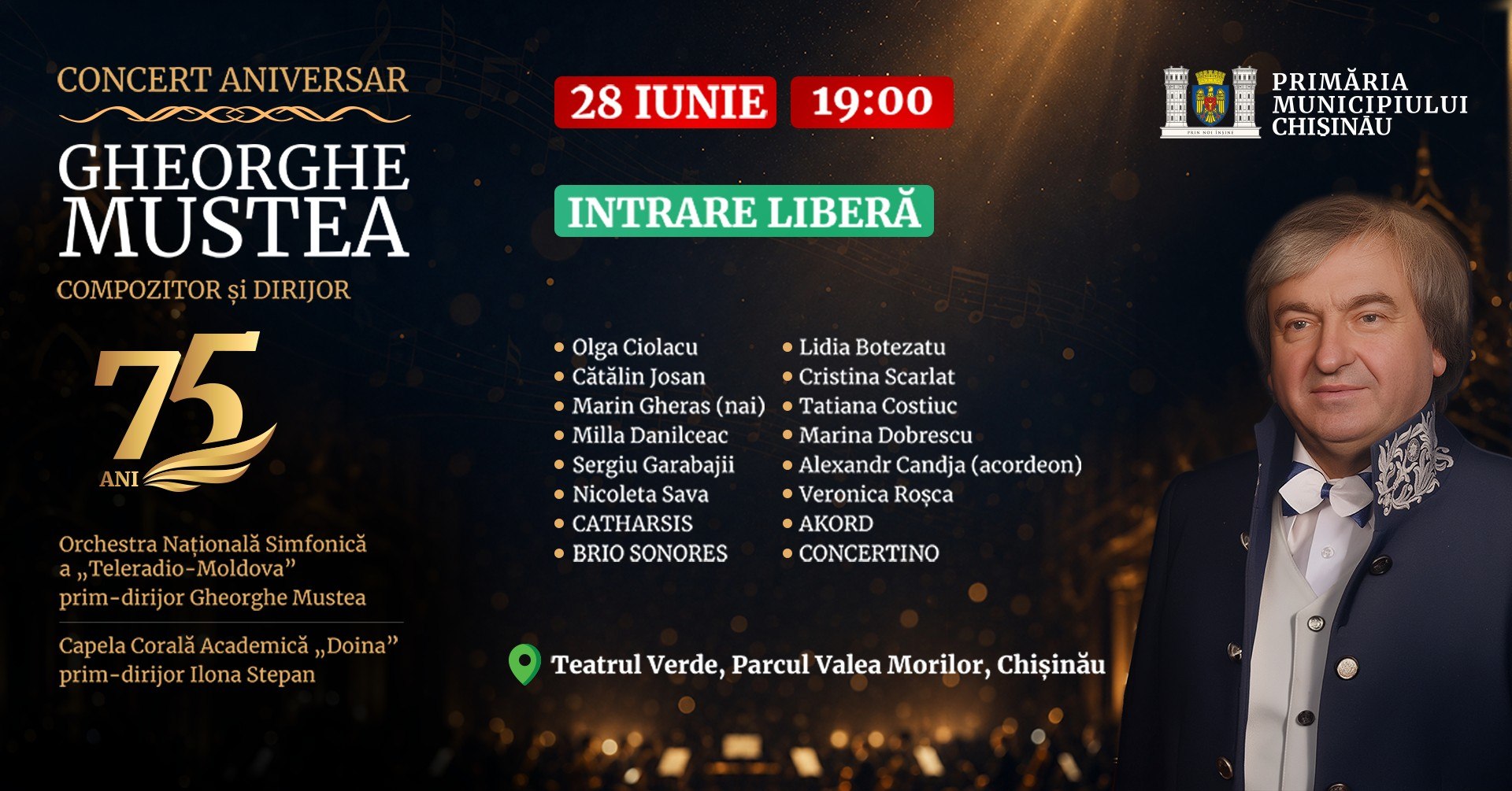 Concertul aniversar dedicat maestrului Gheorghe Mustea — 75 de ani de viață și creație
