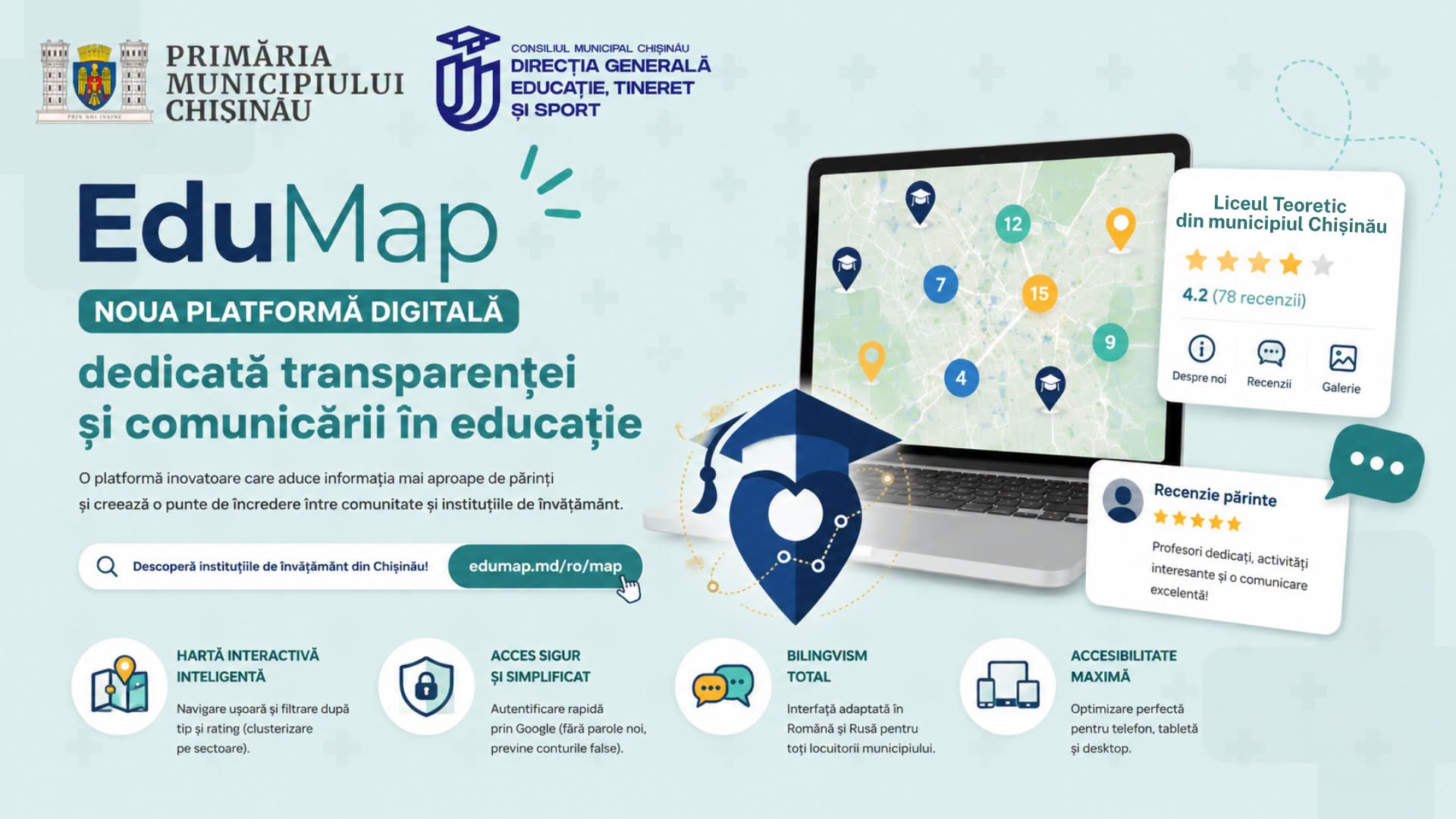 EduMap – noua platformă digitală dedicată transparenței și comunicării în educație