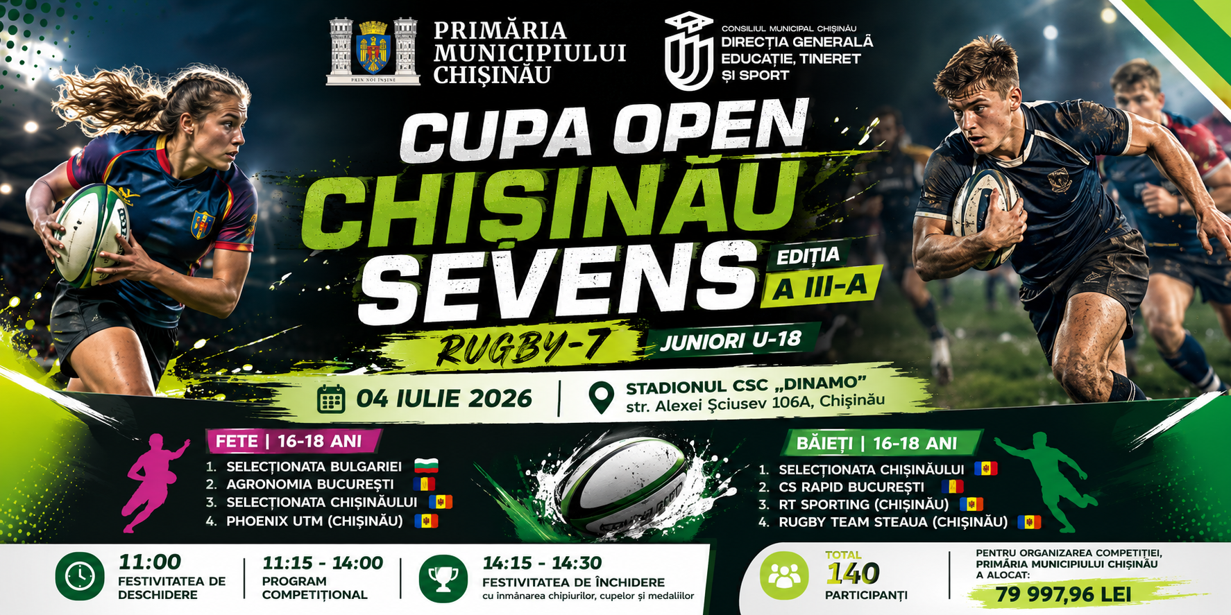 RUGBY DE NIVEL INTERNAȚIONAL ÎN MUNICIPIUL CHIȘINĂU!