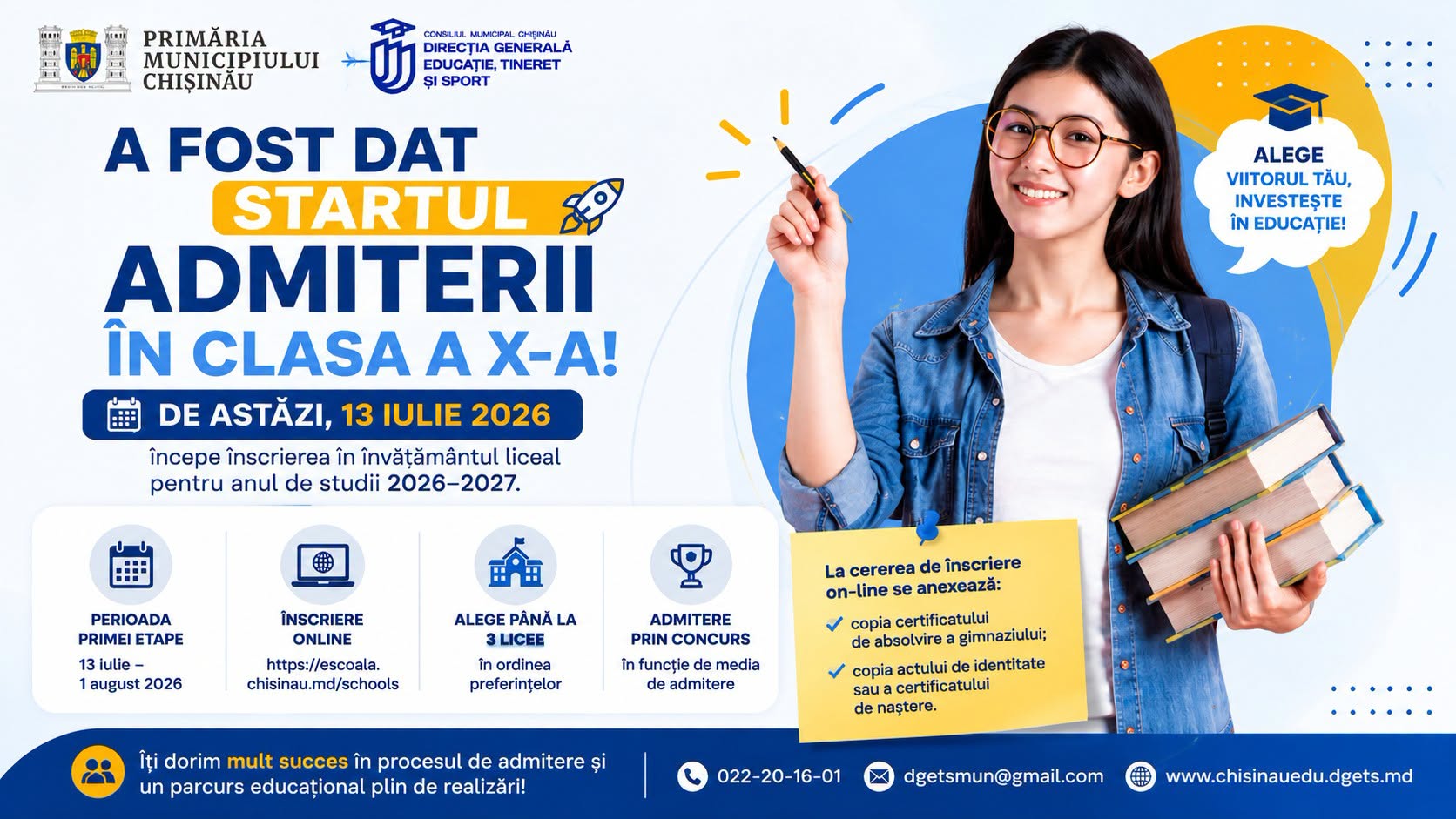 A fost dat startul admiterii în clasa a X-a!