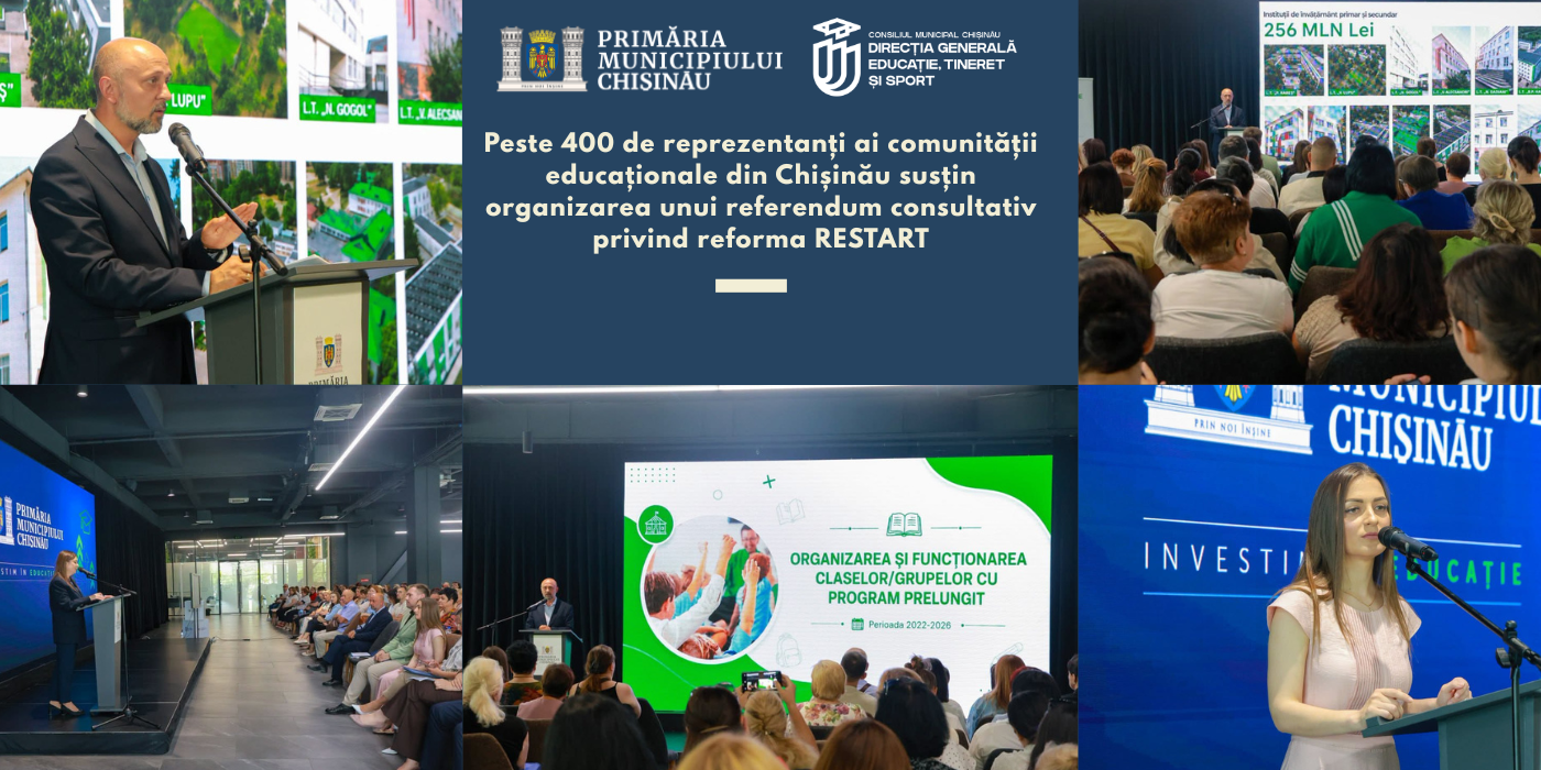 Peste 400 de reprezentanți ai comunității educaționale din Chișinău susțin organizarea unui referendum consultativ privind reforma RESTART