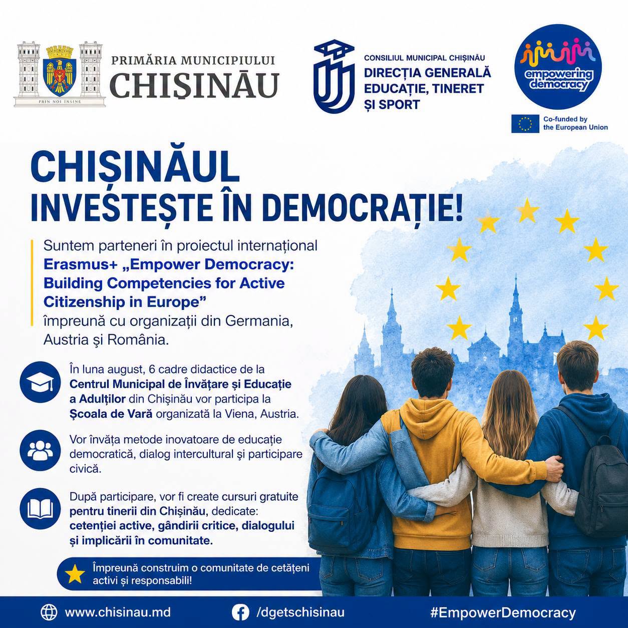 CMÎEA este partener în proiectul internațional Erasmus+ „Empower Democracy: Building Competencies for Active Citizenship in Europe”
