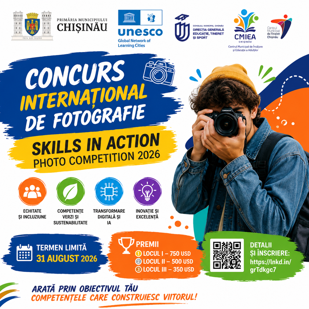 📸 CONCURS INTERNAȚIONAL DE FOTOGRAFIE UNESCO-UNEVOC 2026  „Skills in Action Photo Competition 2026”