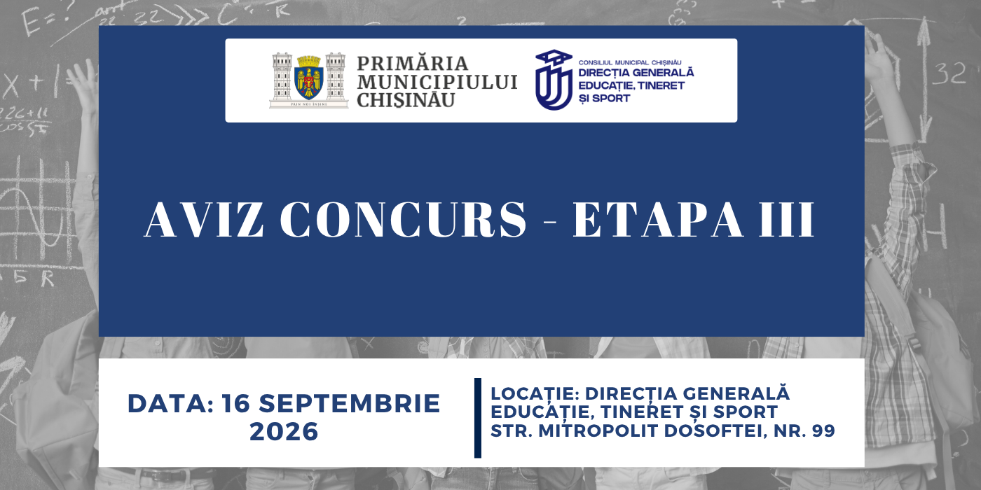 AVIZ CONCURS - ETAPA III ( 16 septembrie 2026 )