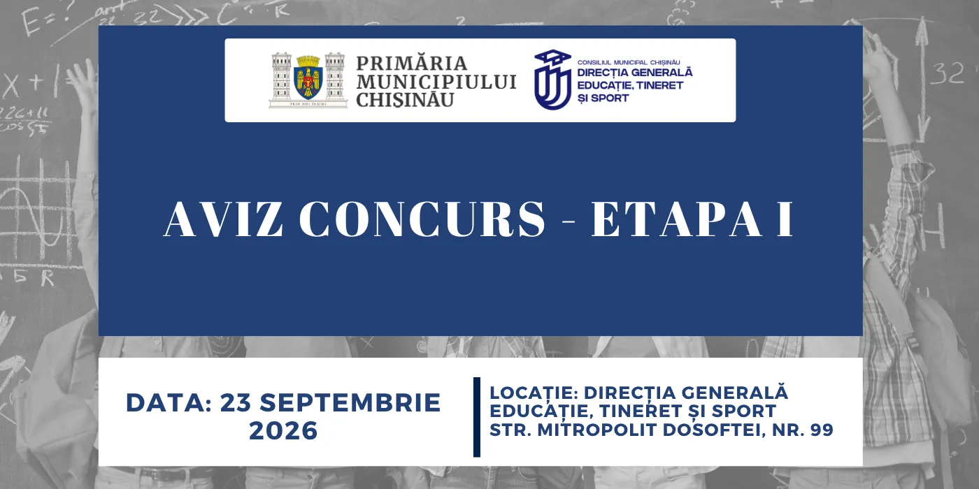 AVIZ CONCURS - ETAPA I ( 23 septembrie 2026 )