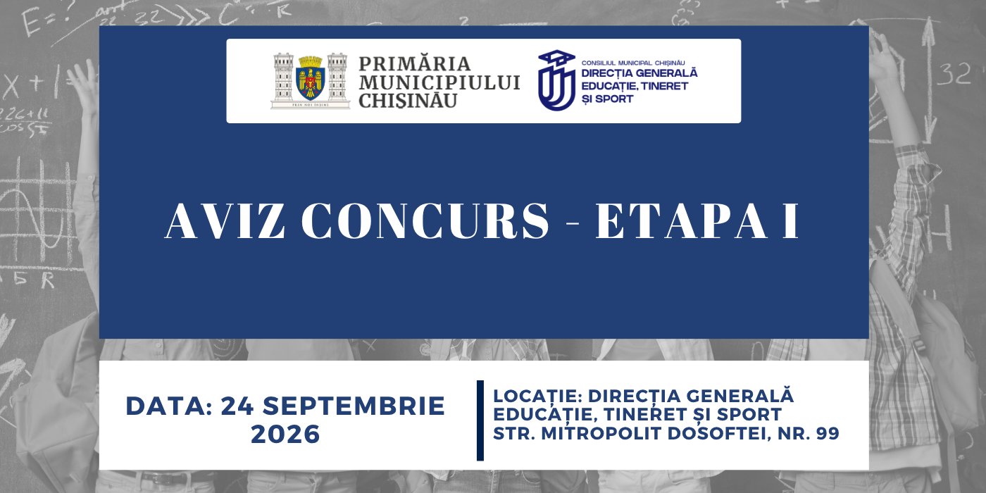 AVIZ CONCURS - ETAPA I ( 24 septembrie 2026 )