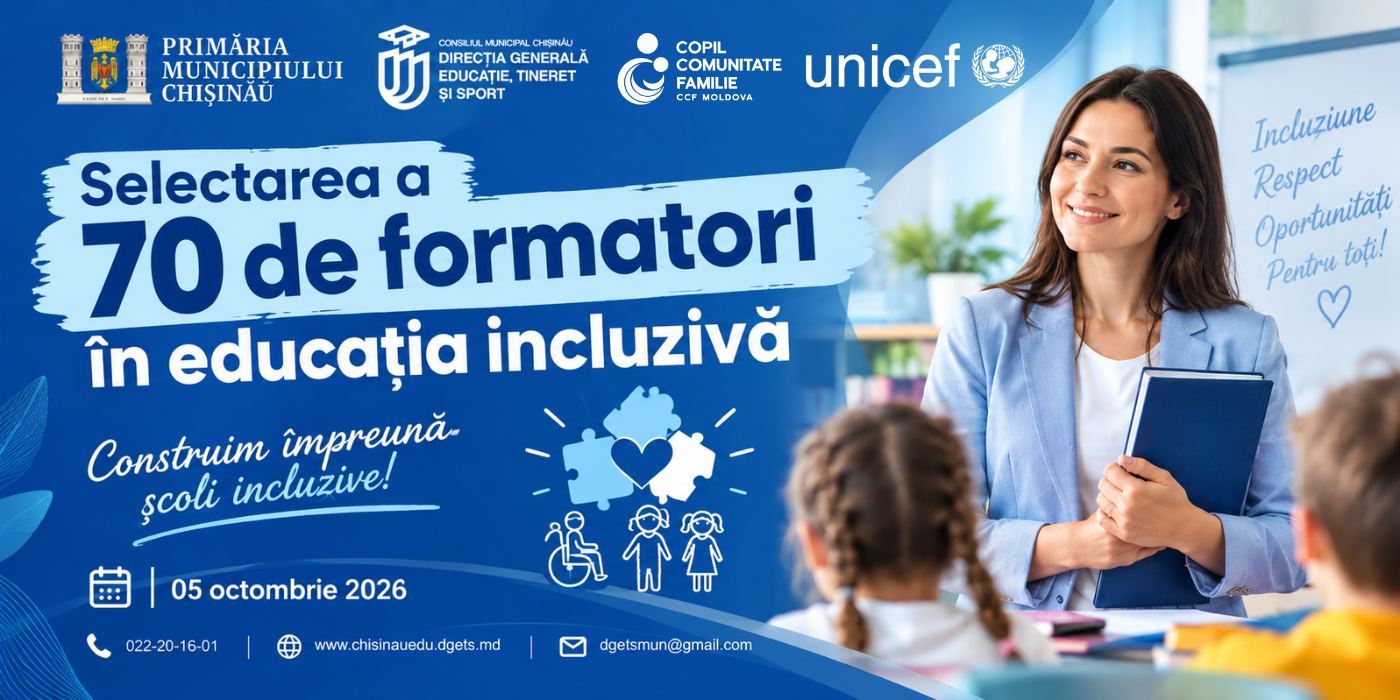 Selectarea a 70 de formatori în educația incluzivă